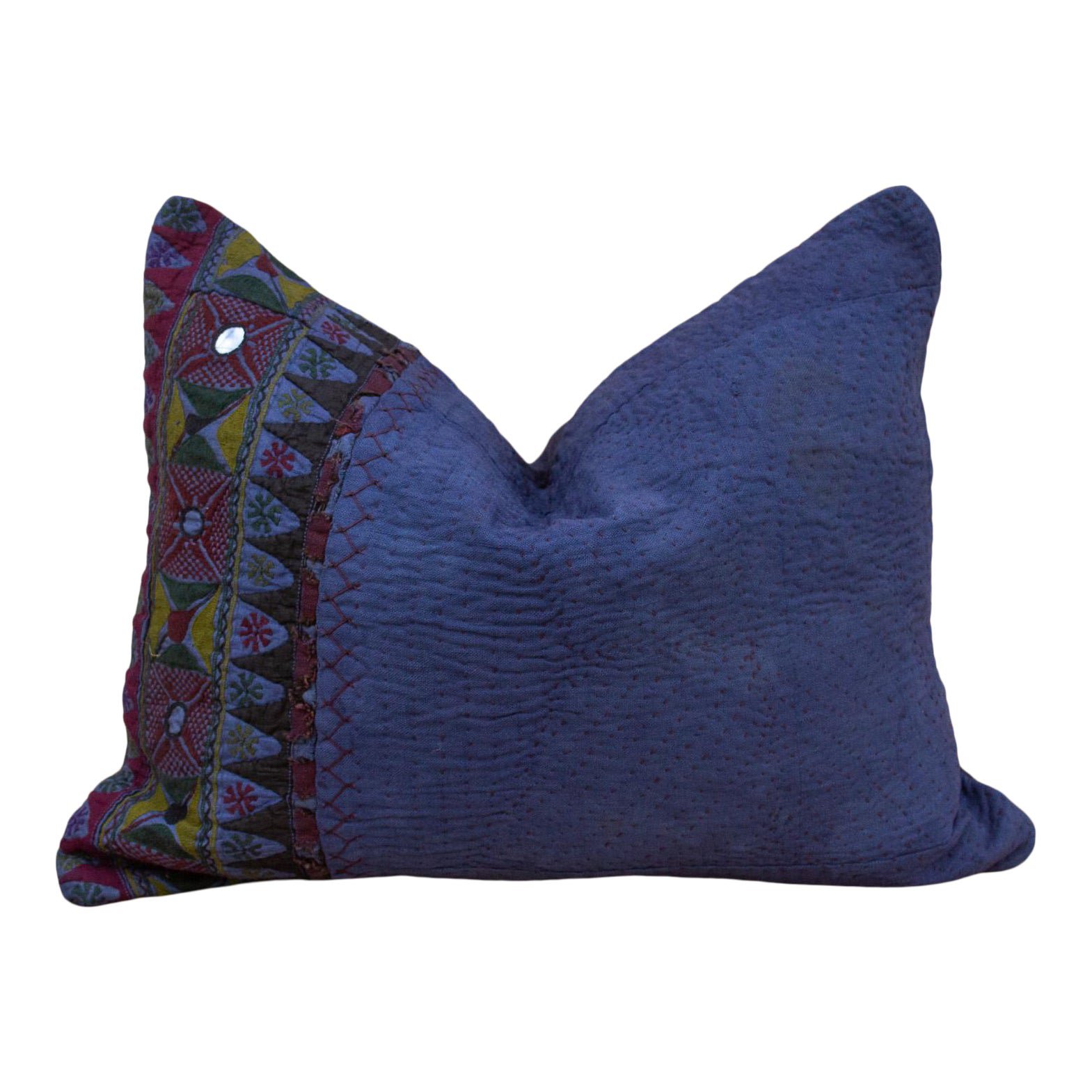 Jiya Antique Indigo Grain Sack Pillow 1 Jiya Antique Indigo Grain Sack Pillow