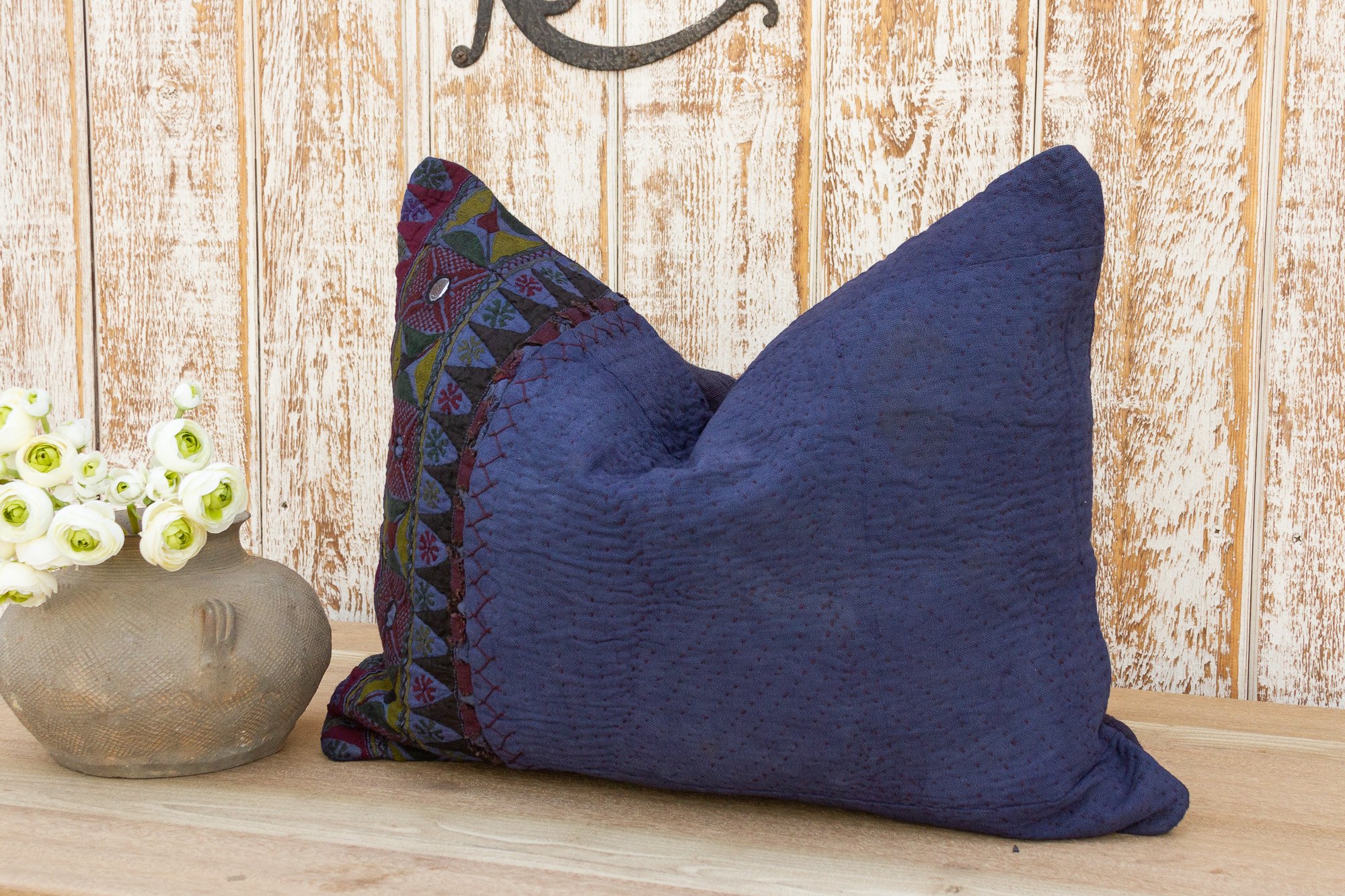 Jiya Antique Indigo Grain Sack Pillow 3 Jiya Antique Indigo Grain Sack Pillow
