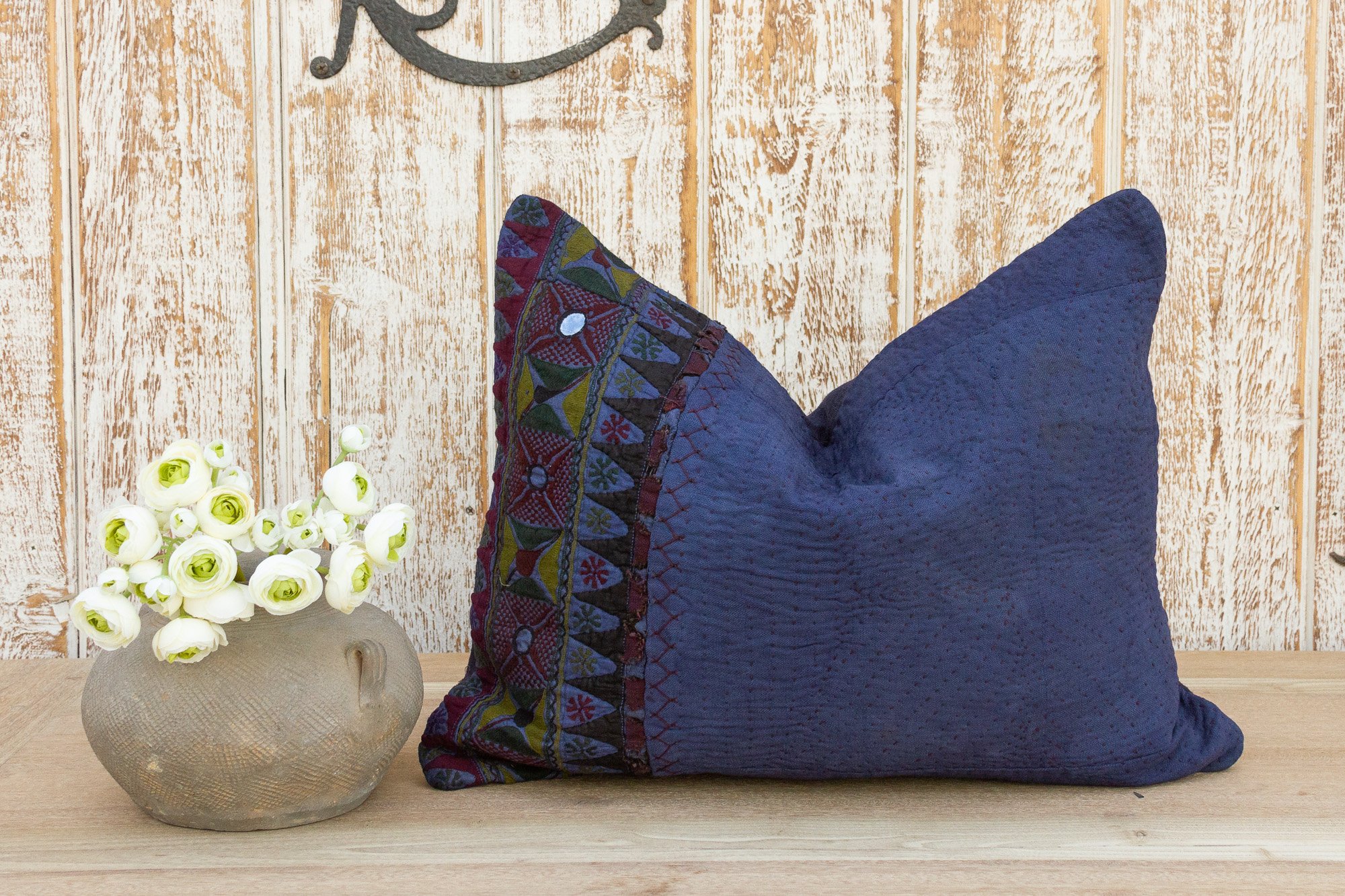 Jiya Antique Indigo Grain Sack Pillow 4 Jiya Antique Indigo Grain Sack Pillow