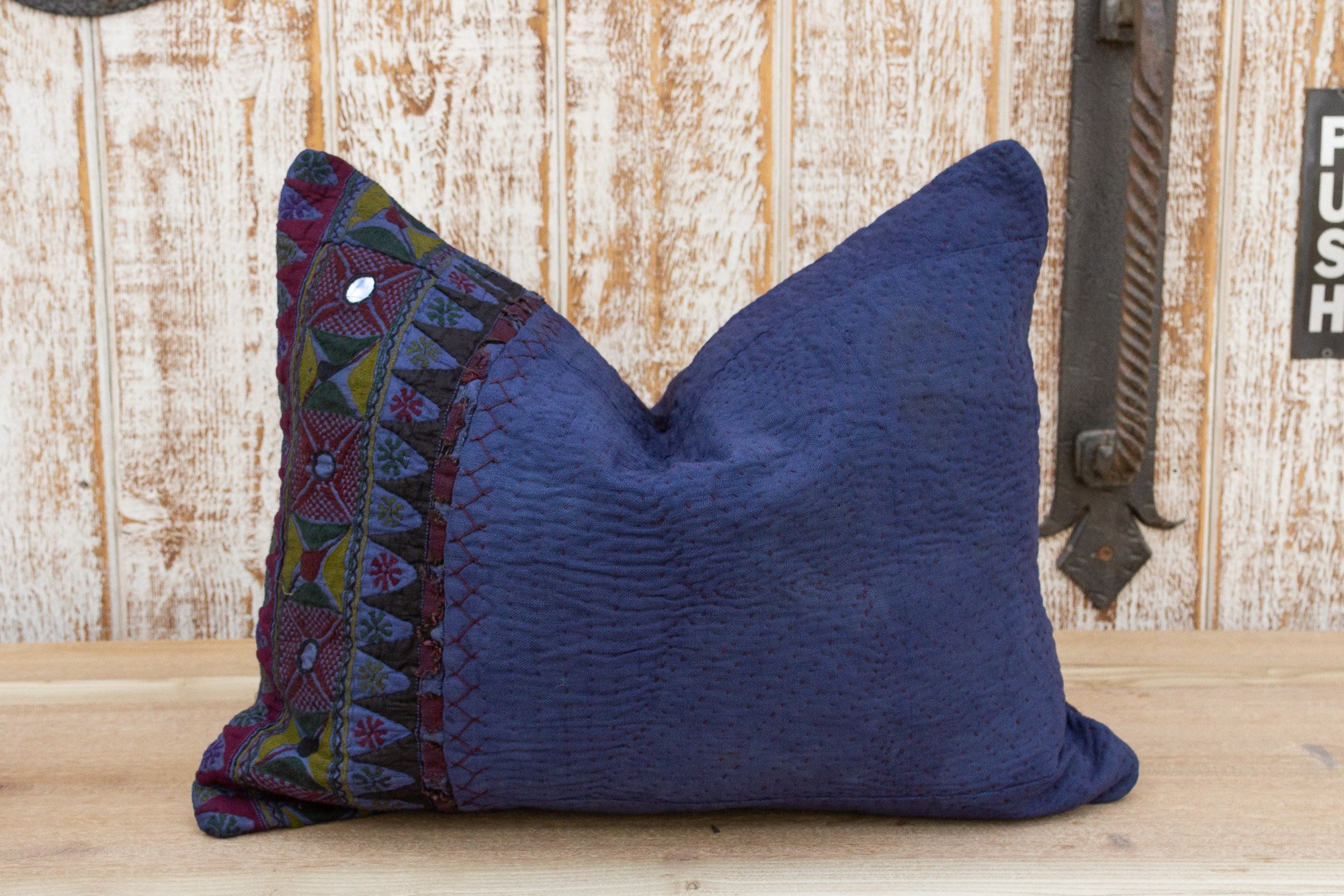 Jiya Antique Indigo Grain Sack Pillow 5 Jiya Antique Indigo Grain Sack Pillow