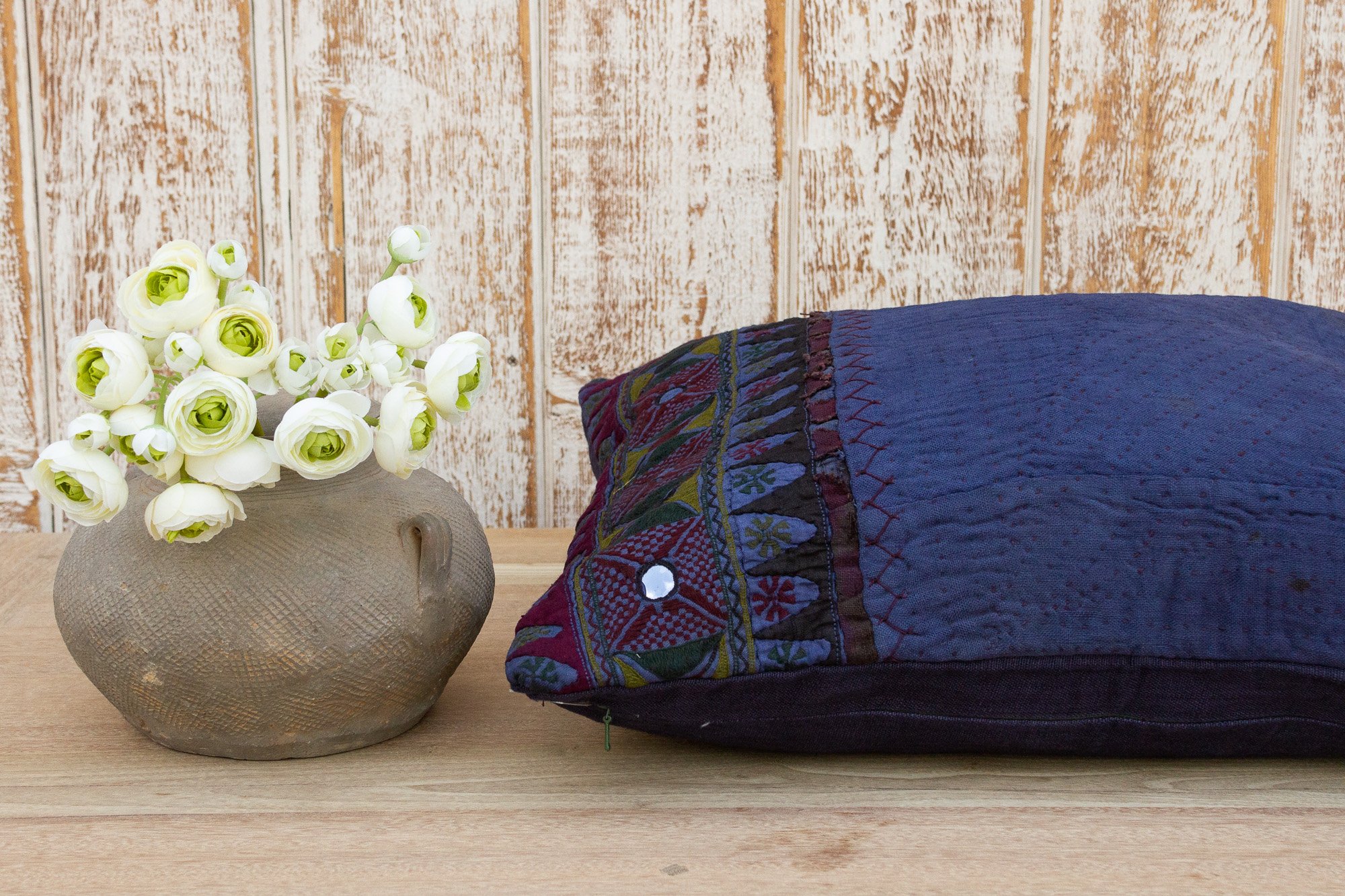 Jiya Antique Indigo Grain Sack Pillow 6 Jiya Antique Indigo Grain Sack Pillow