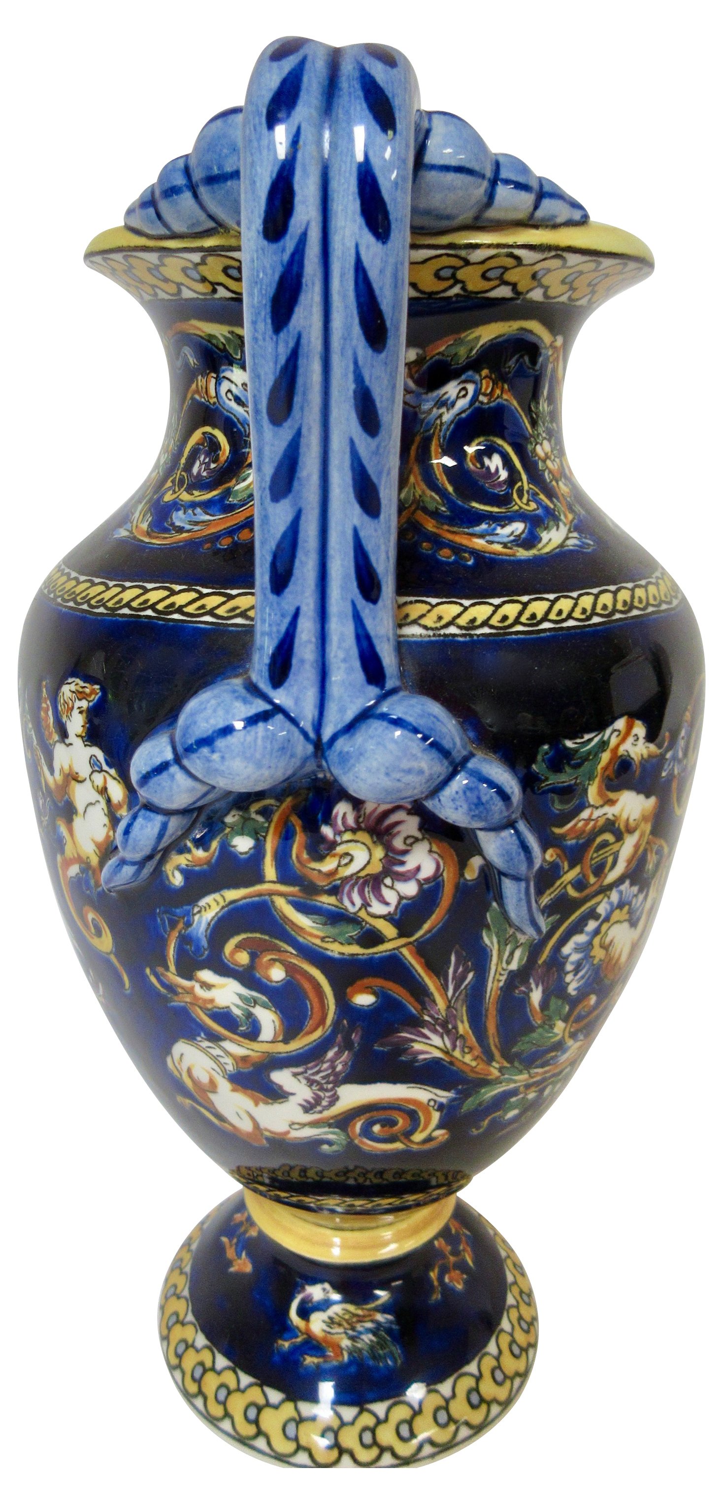 Gien French Faience Trophy Vase 4 Gien French Faience Trophy Vase