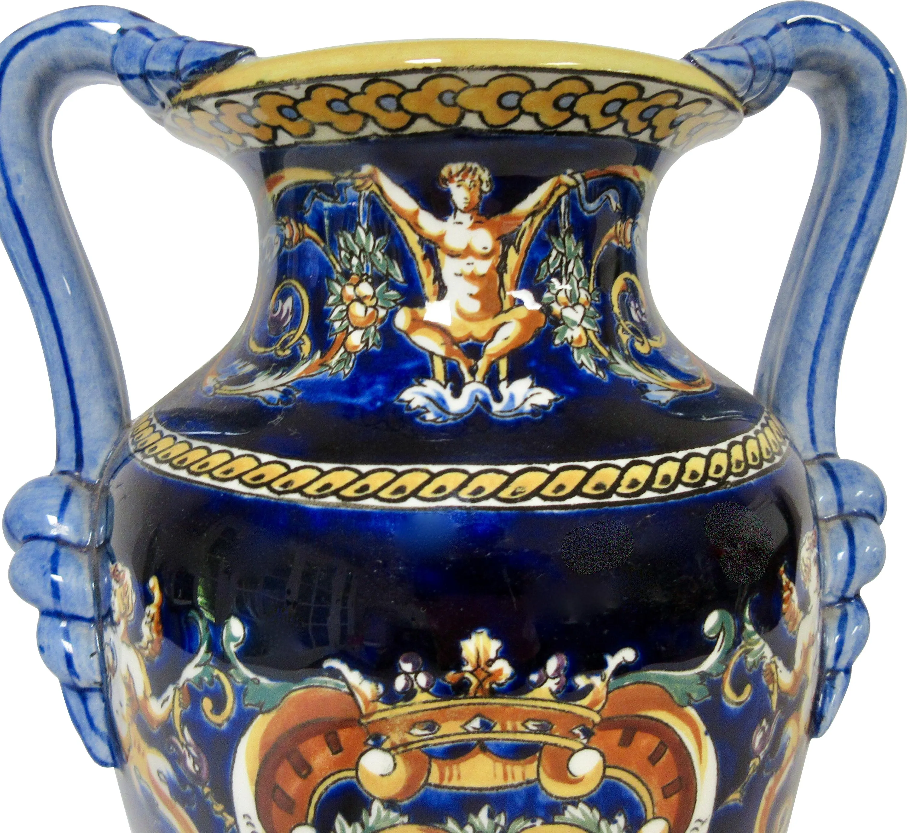 Gien French Faience Trophy Vase 5 Gien French Faience Trophy Vase