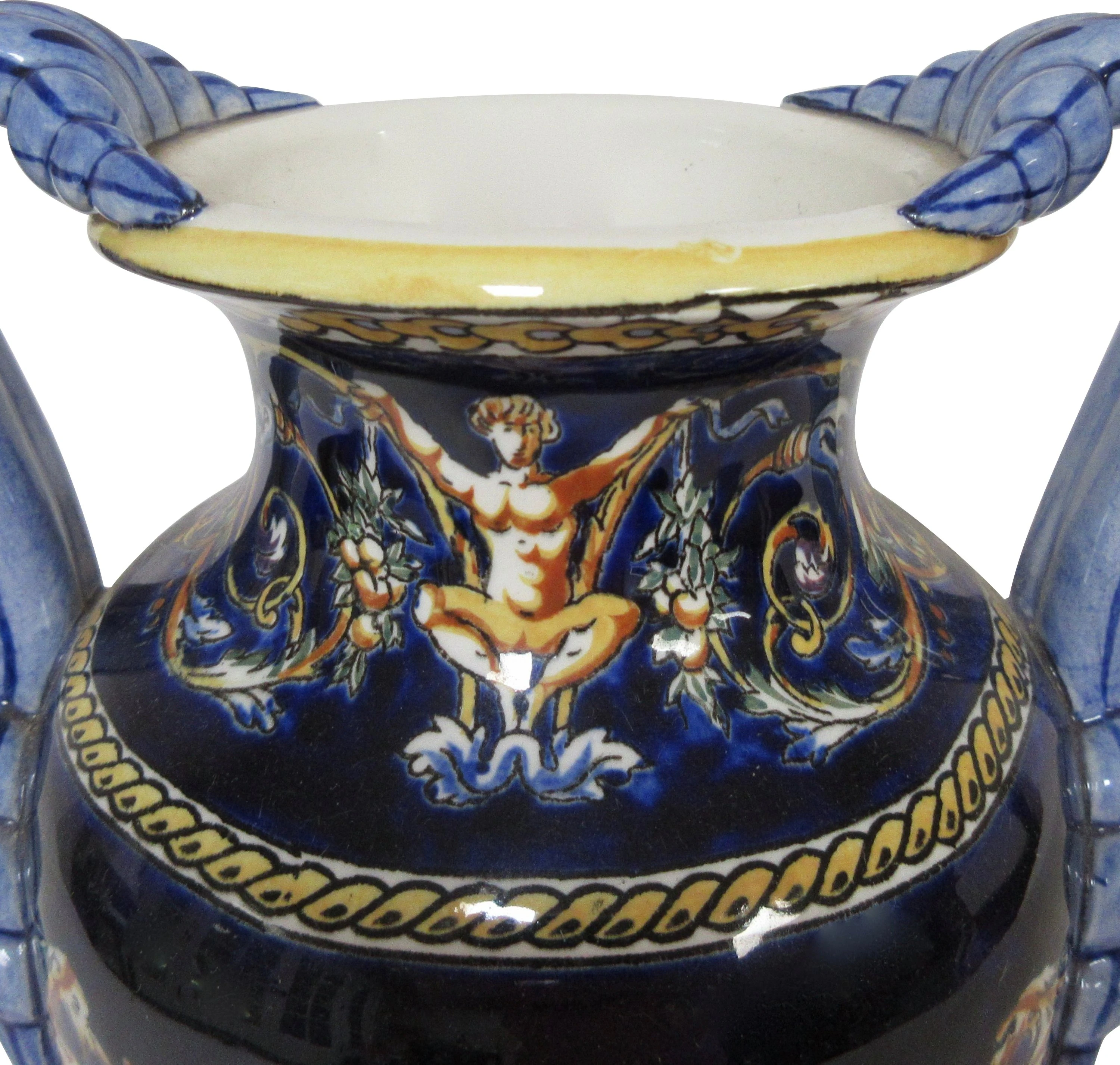 Gien French Faience Trophy Vase 6 Gien French Faience Trophy Vase