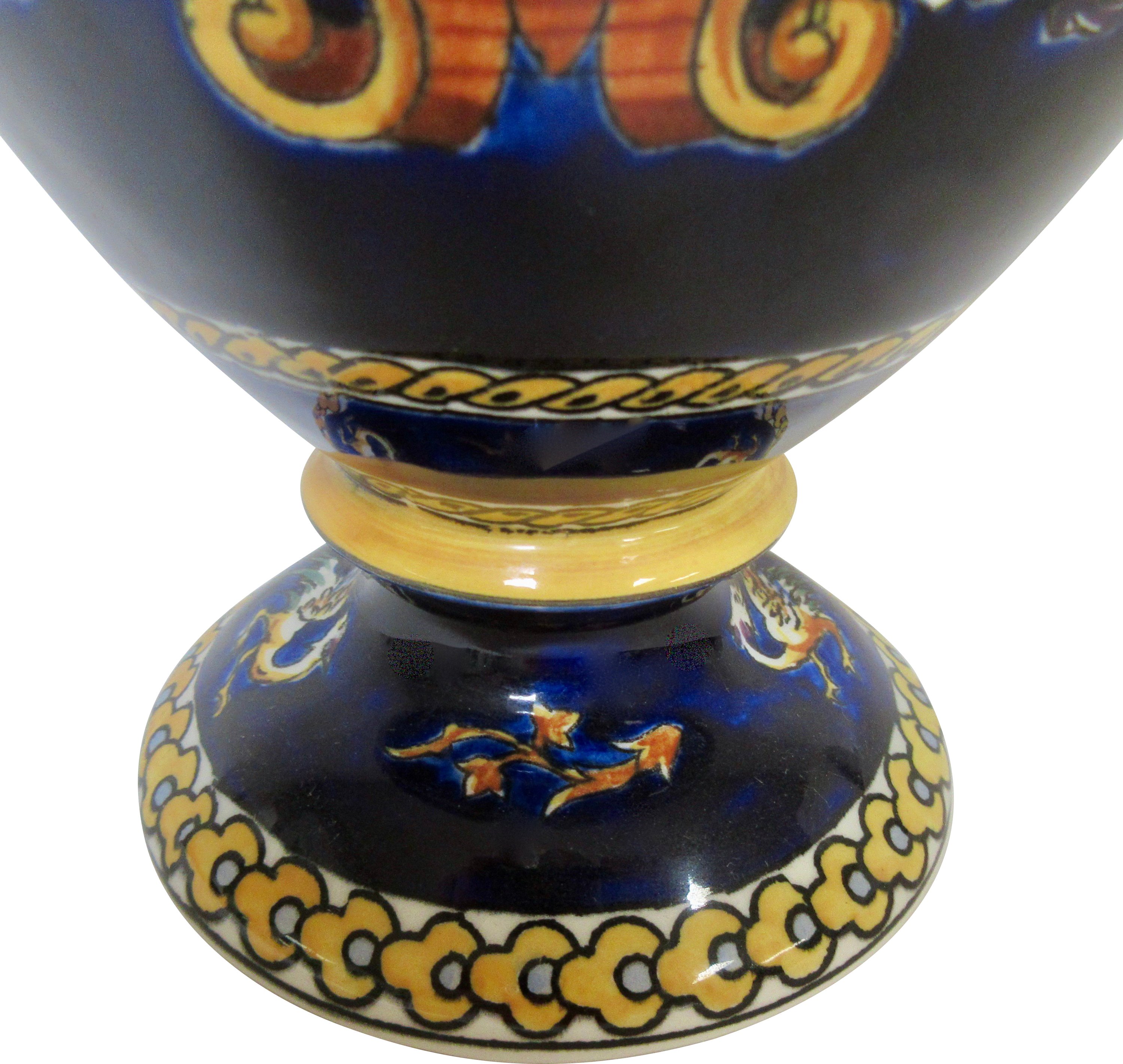 Gien French Faience Trophy Vase 9 Gien French Faience Trophy Vase