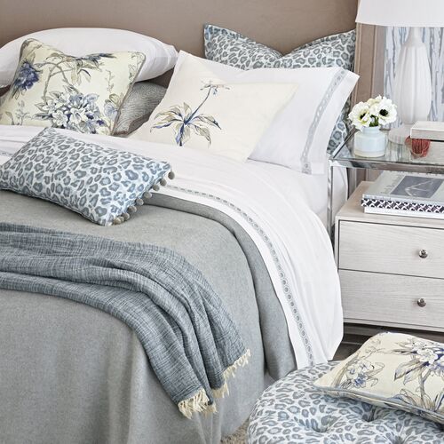 Liesl 20x20 Floral Pillow, Blue 3 Liesl 20x20 Floral Pillow, Blue