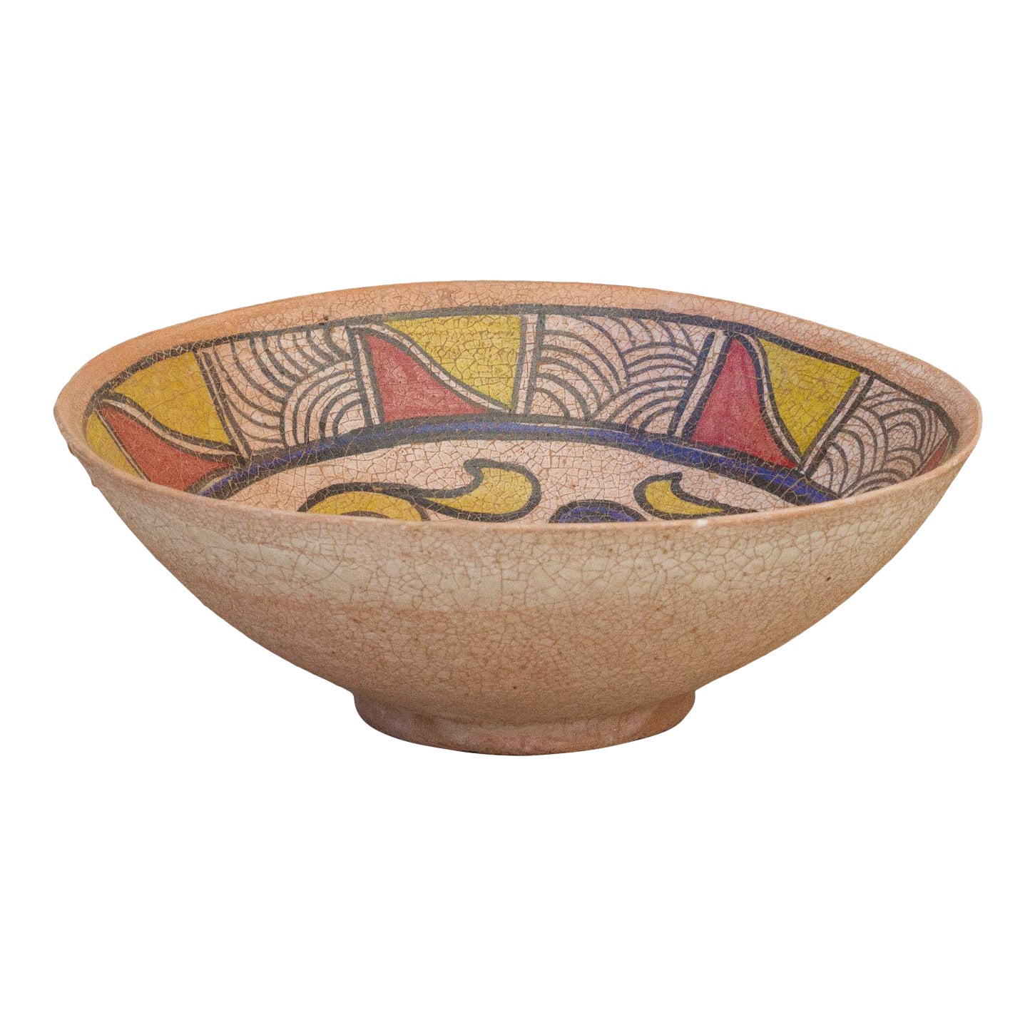 Antique Nishapur Pottery Painted Bowl 1 Antique Nishapur Pottery Painted Bowl
