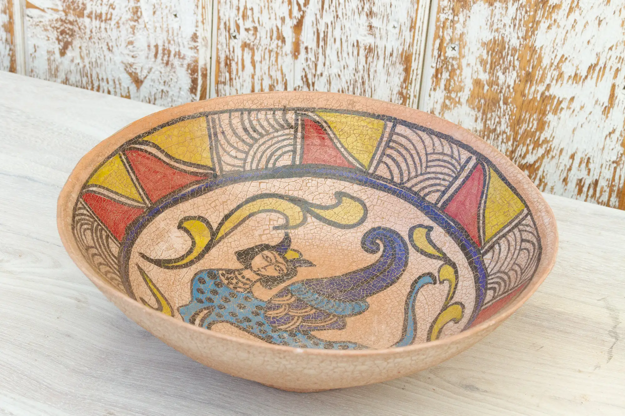 Antique Nishapur Pottery Painted Bowl 4 Antique Nishapur Pottery Painted Bowl