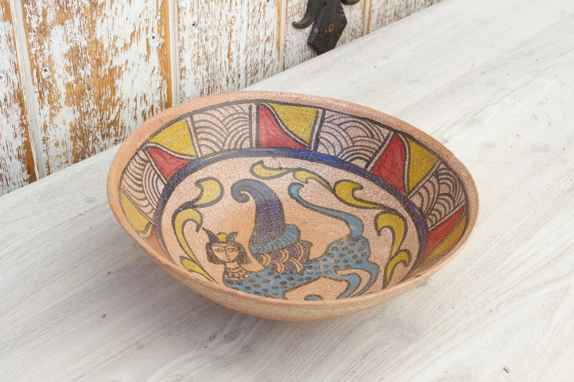 Antique Nishapur Pottery Painted Bowl 5 Antique Nishapur Pottery Painted Bowl