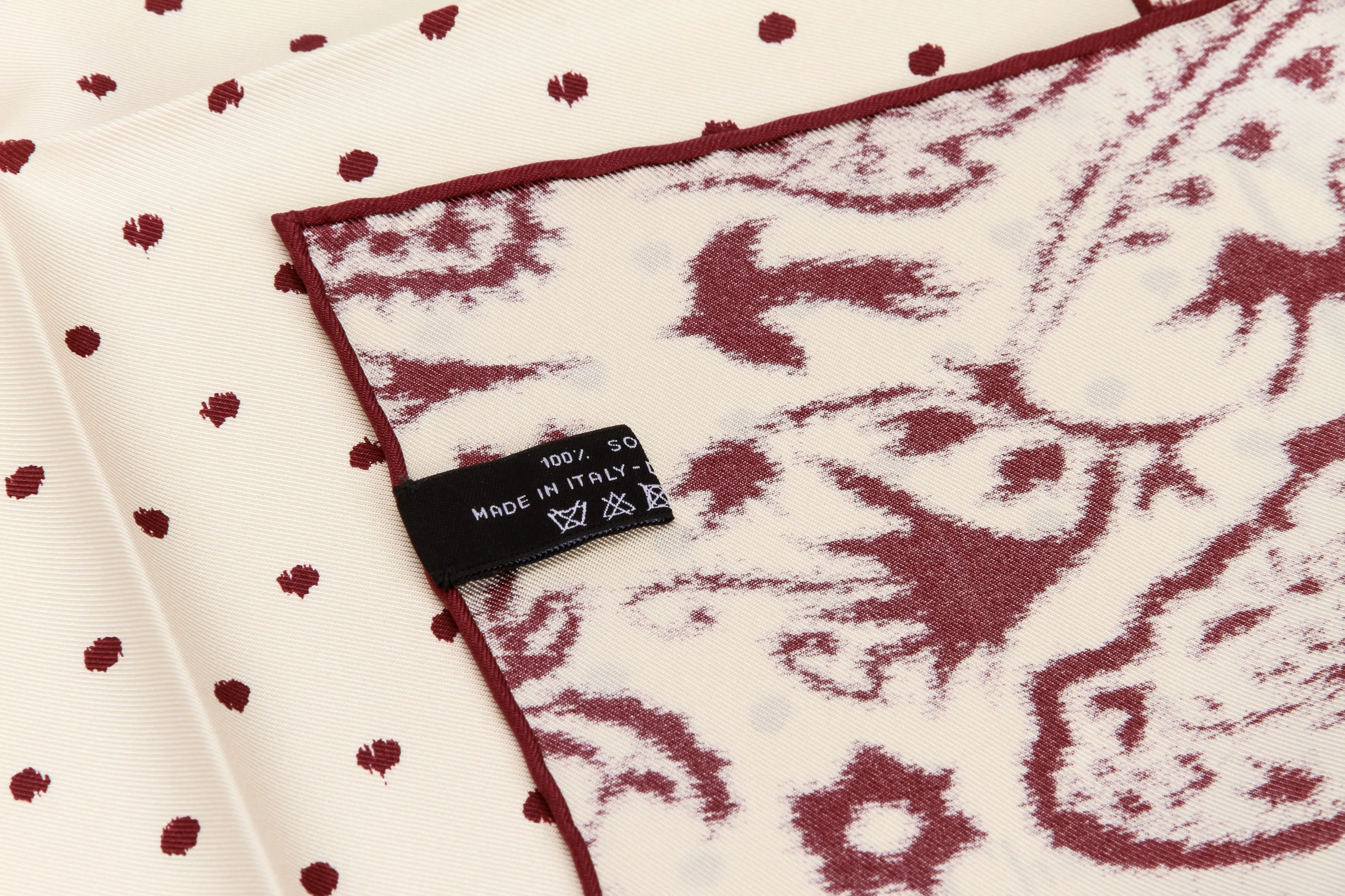 Dior new tribe burgundy/cream silk scarf 3 Dior new tribe burgundy/cream silk scarf