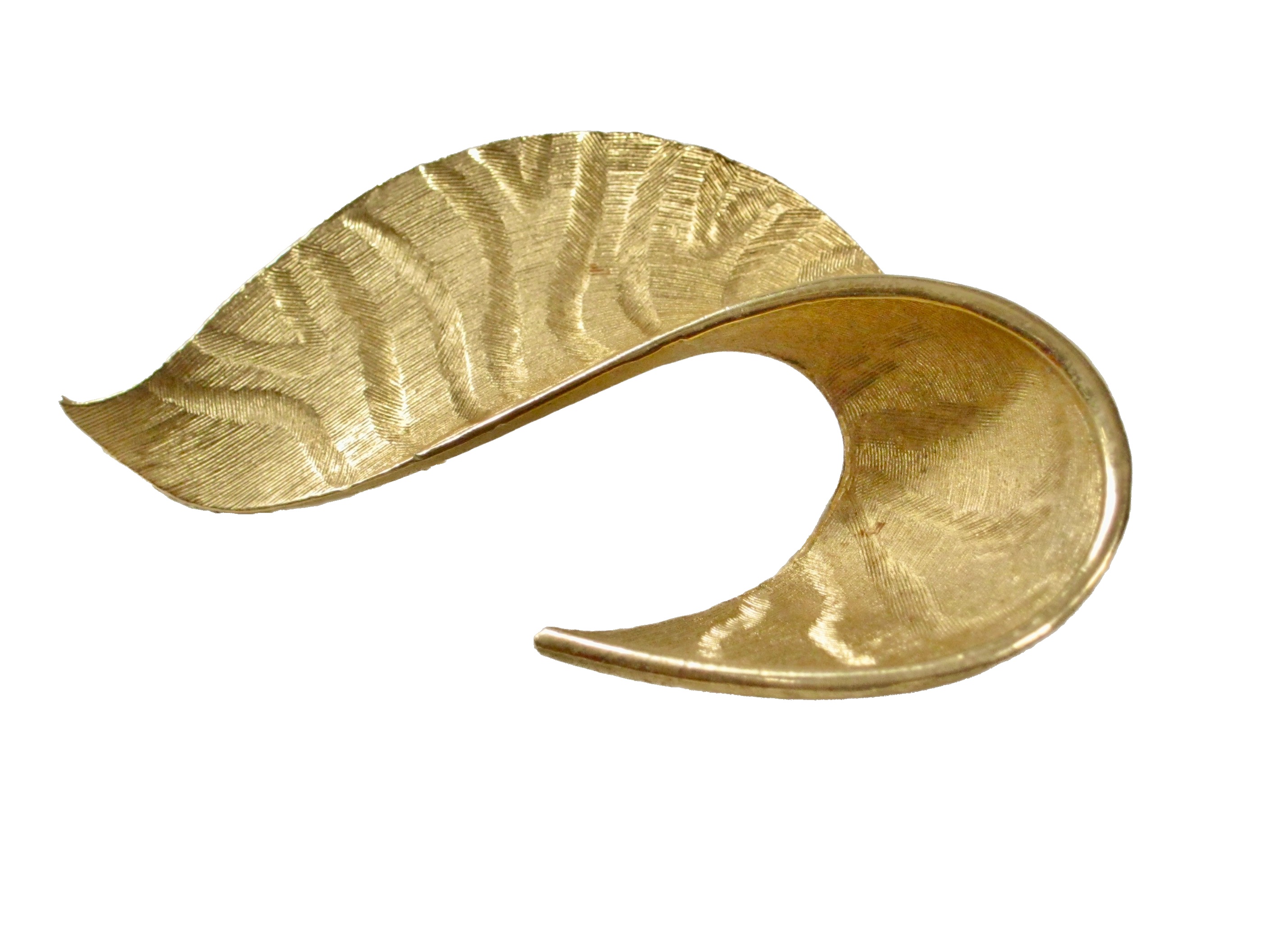 Givenchy Gold Textured Modernist Brooch