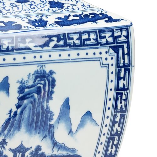 Ming Ceramic Vase In Panel, White/Blue 2 Ming Ceramic Vase In Panel, White/Blue