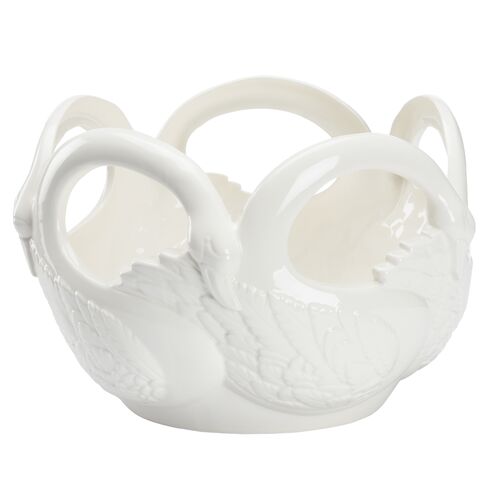 Swan Ceramic Bowl, White 1 Swan Ceramic Bowl, White