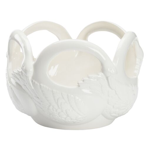 Swan Ceramic Bowl, White 2 Swan Ceramic Bowl, White