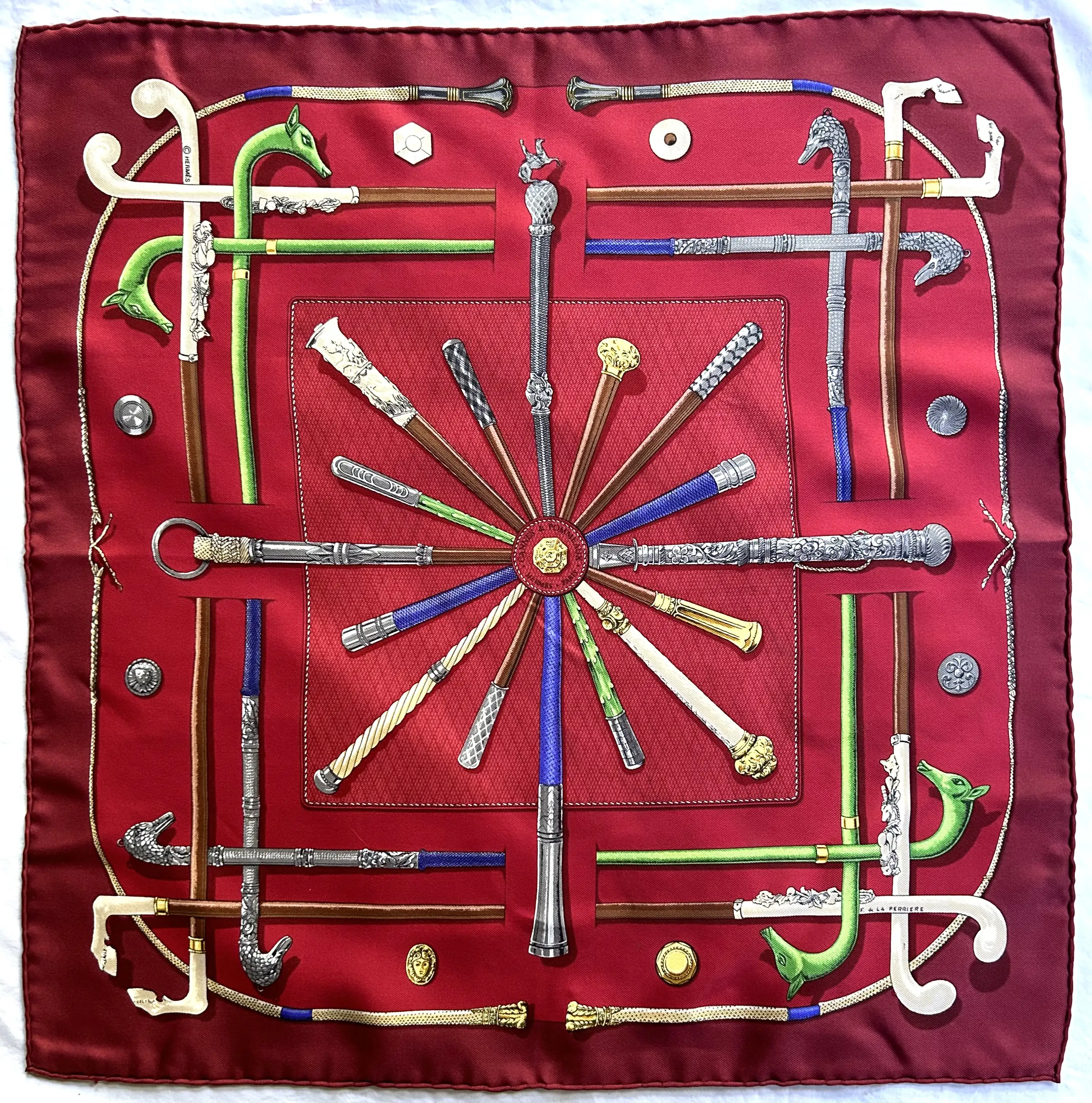 Hermes Cannes et Pommeaux Pochette Scarf 1 Hermes Cannes et Pommeaux Pochette Scarf