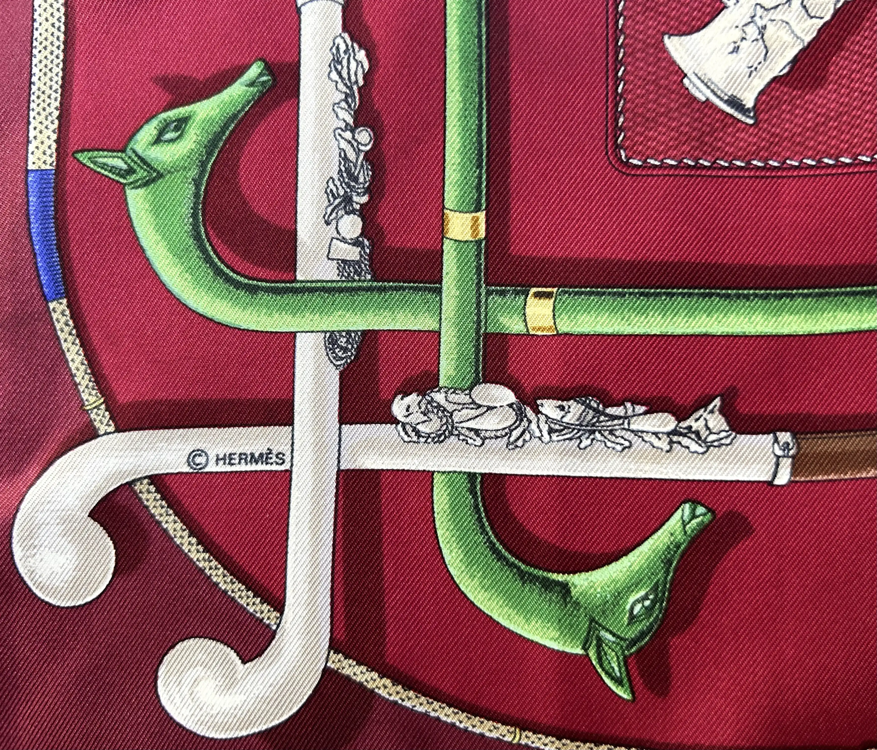 Hermes Cannes et Pommeaux Pochette Scarf 7 Hermes Cannes et Pommeaux Pochette Scarf
