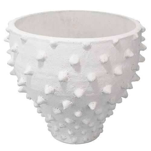 Spike Ceramic Decorative Vase, White 1 Spike Ceramic Decorative Vase, White