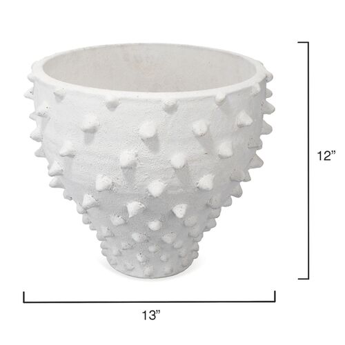 Spike Ceramic Decorative Vase, White 3 Spike Ceramic Decorative Vase, White