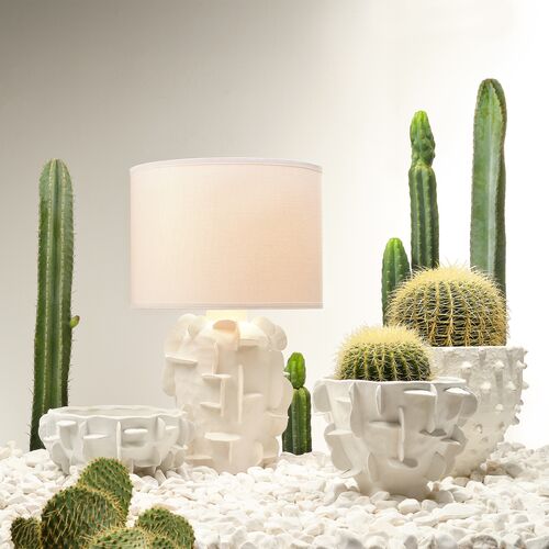 Spike Ceramic Decorative Vase, White 7 Spike Ceramic Decorative Vase, White