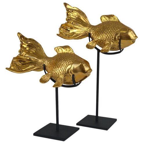 S/2 Goldfish Objects, Gold/Black 1 S/2 Goldfish Objects, Gold/Black