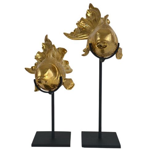 S/2 Goldfish Objects, Gold/Black 3 S/2 Goldfish Objects, Gold/Black