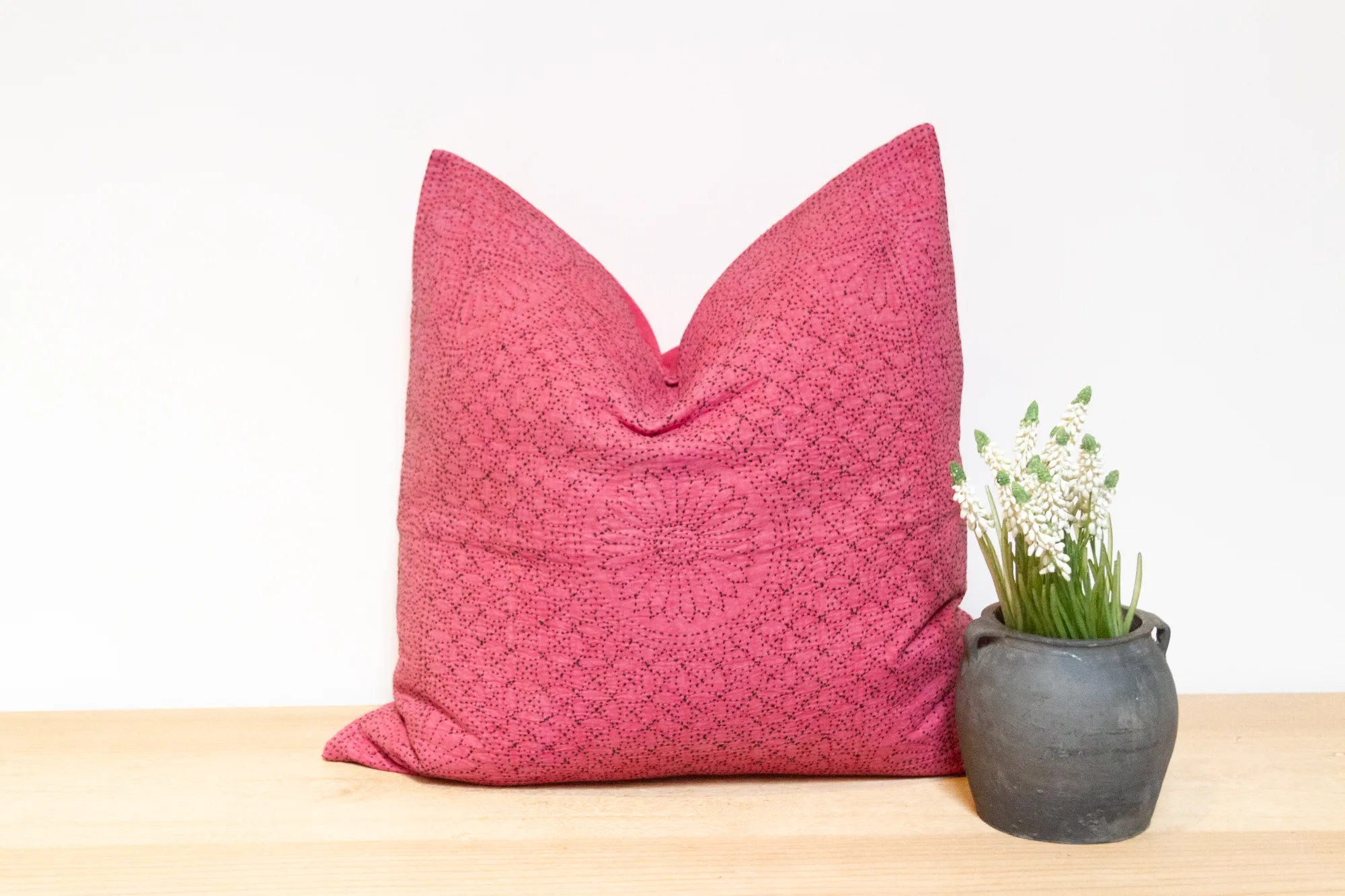 Carnation Hand-Stitched Pillow Cover 4 Carnation Hand-Stitched Pillow Cover