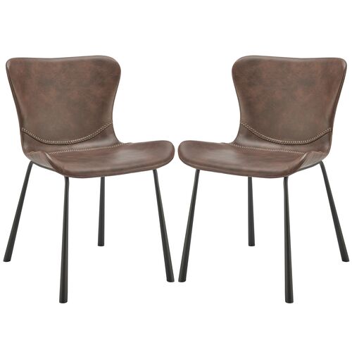 S/2 Harmonique Side Chairs, Vintage Leatherette 1 S/2 Harmonique Side Chairs, Vintage Leatherette