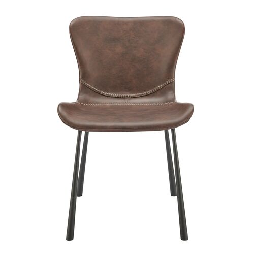 S/2 Harmonique Side Chairs, Vintage Leatherette 3 S/2 Harmonique Side Chairs, Vintage Leatherette