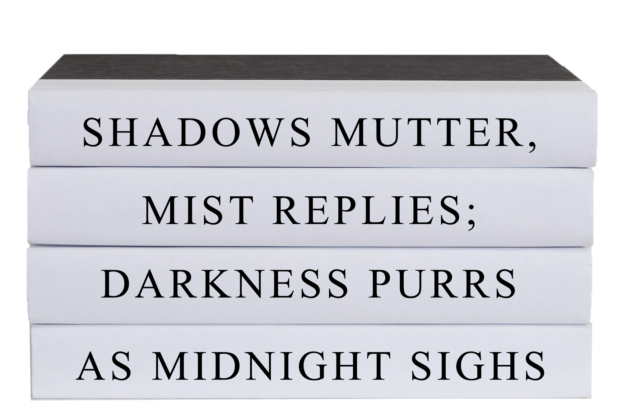 "Shadows Mutter" Decorative Quote Book Stack 2 "Shadows Mutter" Decorative Quote Book Stack