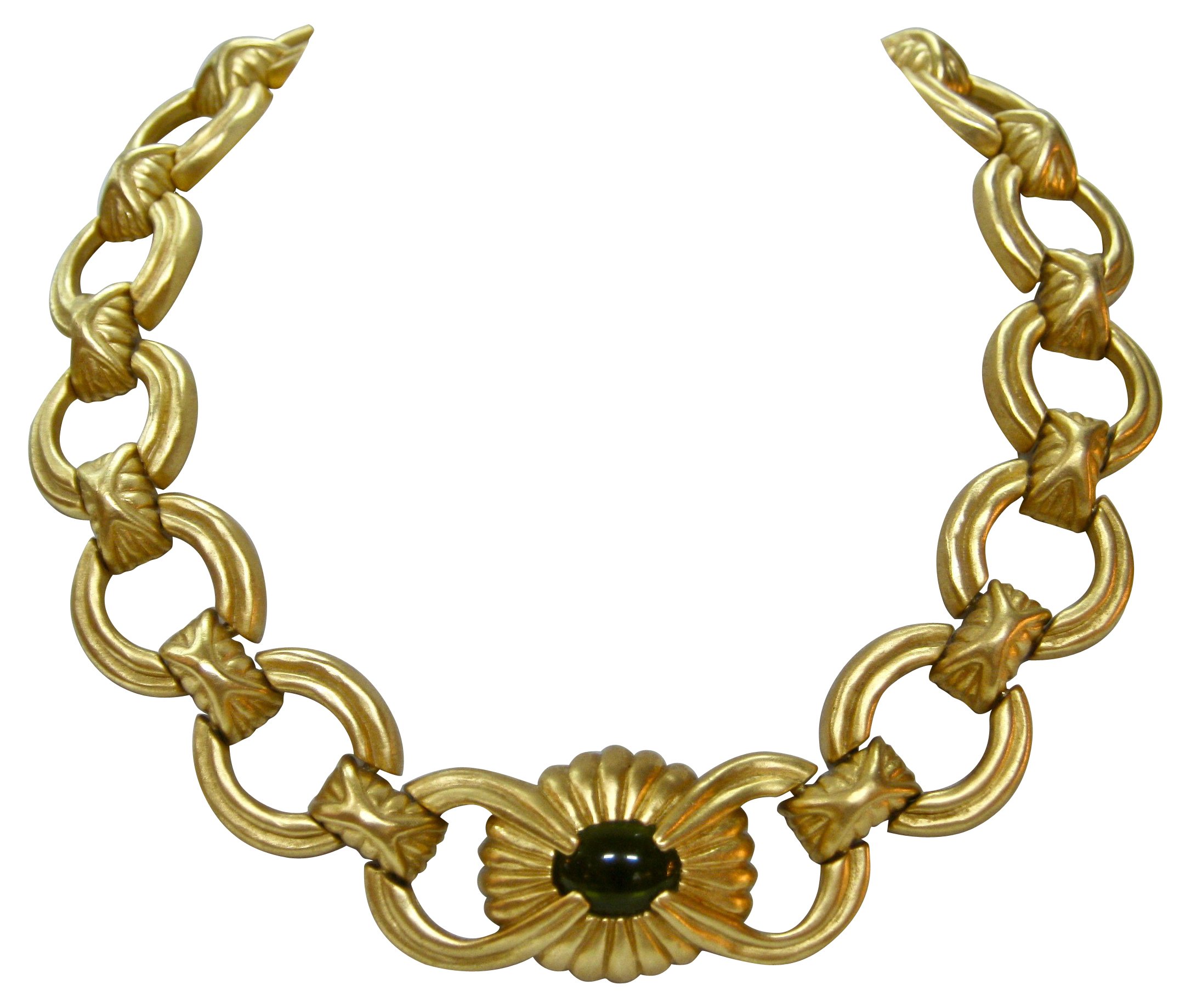 Givenchy Matte Gold Peridot Necklace 1 Givenchy Matte Gold Peridot Necklace