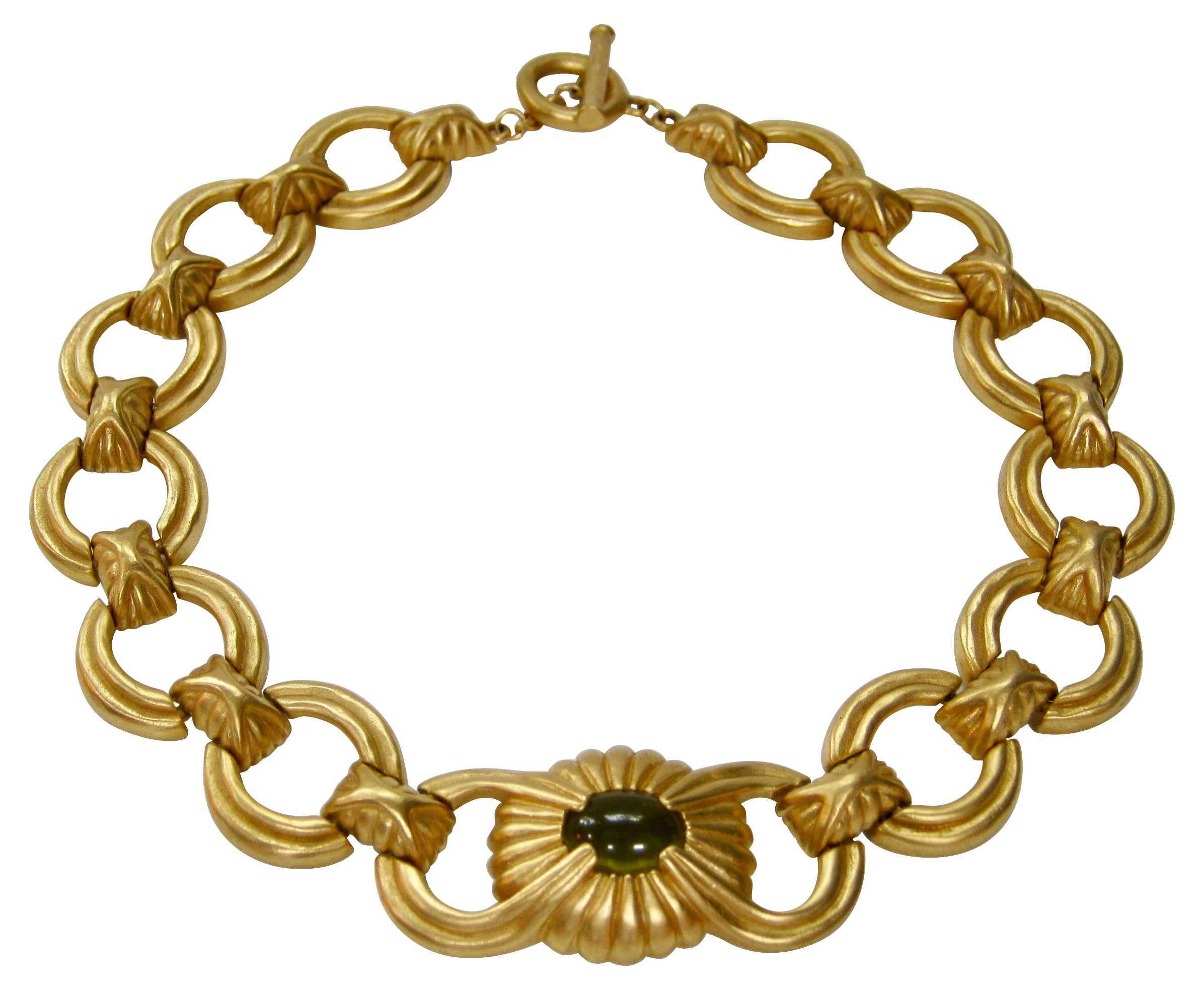 Givenchy Matte Gold Peridot Necklace 3 Givenchy Matte Gold Peridot Necklace
