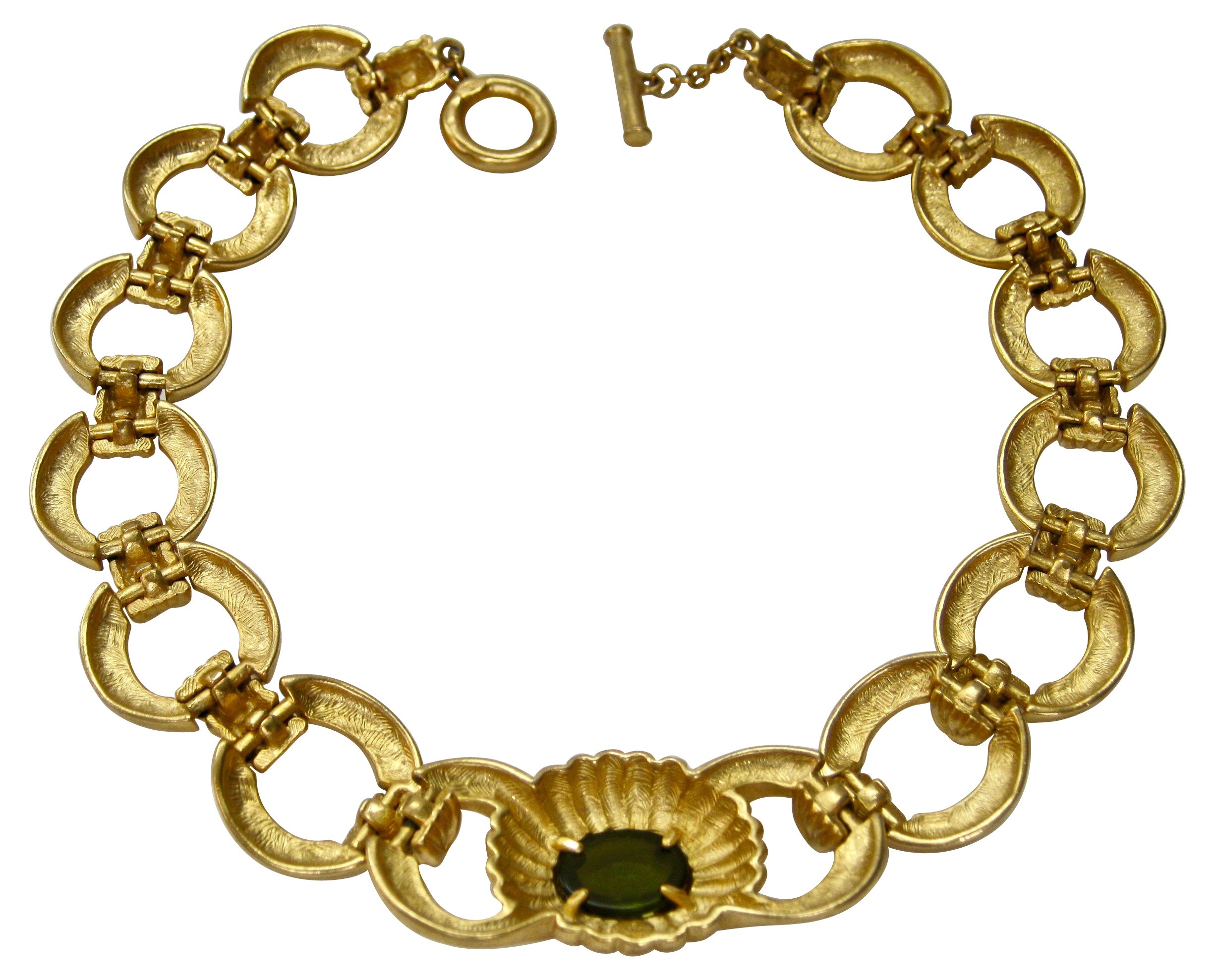 Givenchy Matte Gold Peridot Necklace 4 Givenchy Matte Gold Peridot Necklace