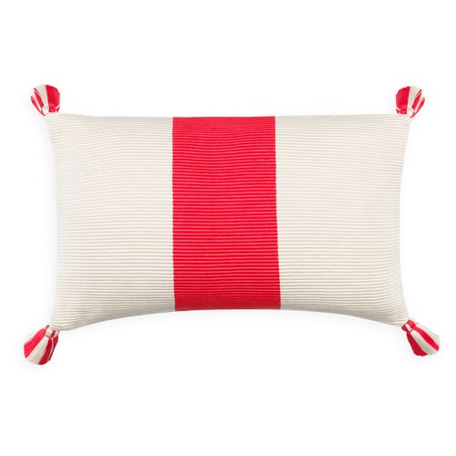 Laguna Stripe 14x20 Pillow, Coral 1 Laguna Stripe 14x20 Pillow, Coral