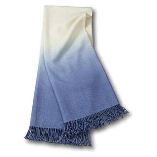 Dip Dyed Alpaca Throw, Periwinkle 1 Dip Dyed Alpaca Throw, Periwinkle