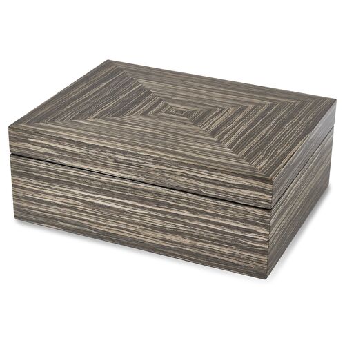 11" Everett Decorative Box, Brushed Gray