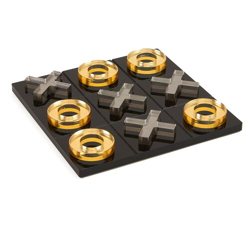 Lucite Tic-Tac-Toe Set, Gold/Silver