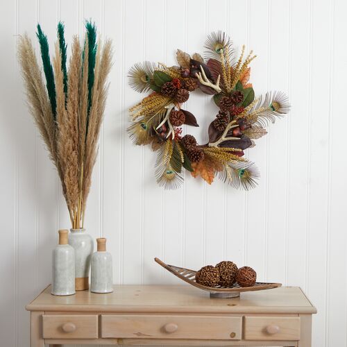 Faux 27in Magnolia Wreath 2 Faux 27in Magnolia Wreath