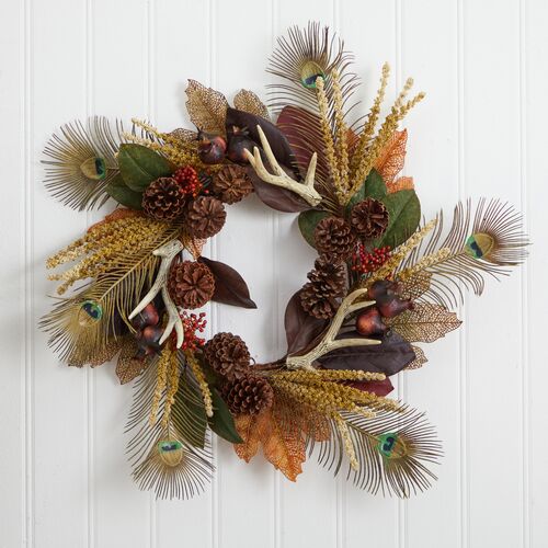 Faux 27in Magnolia Wreath 3 Faux 27in Magnolia Wreath