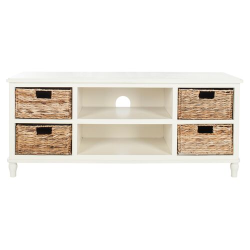 Rooney Media Console, White 1 Rooney Media Console, White