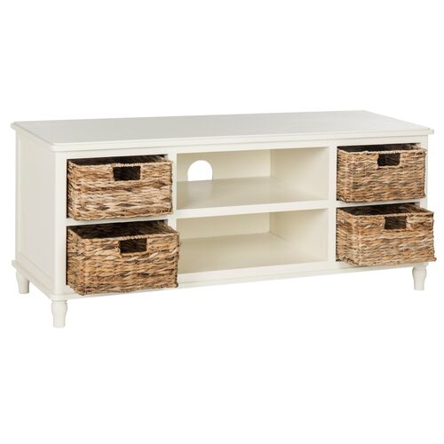 Rooney Media Console, White 2 Rooney Media Console, White