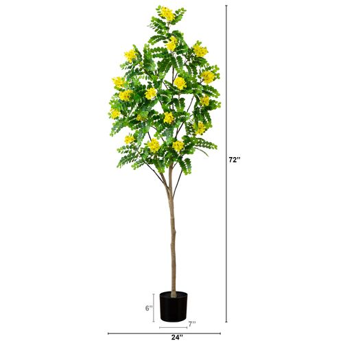 6ft. Artificial Flowering Citrus Tree with Real Touch Leaves 2 6ft. Artificial Flowering Citrus Tree with Real Touch Leaves