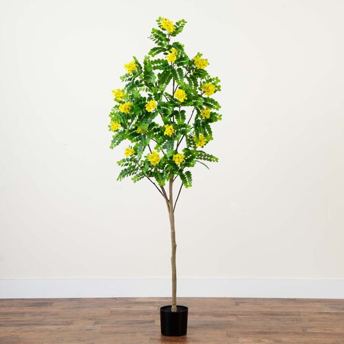 6ft. Artificial Flowering Citrus Tree with Real Touch Leaves 6 6ft. Artificial Flowering Citrus Tree with Real Touch Leaves