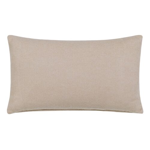 Harlen Ribbon Pillow, White/Brown Flannet 2 Harlen Ribbon Pillow, White/Brown Flannet