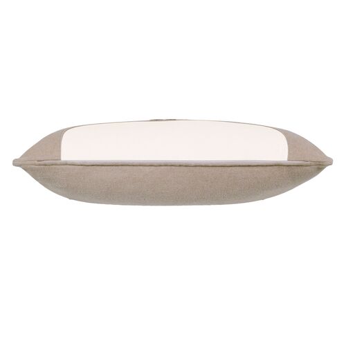 Harlen Ribbon Pillow, White/Brown Flannet 3 Harlen Ribbon Pillow, White/Brown Flannet