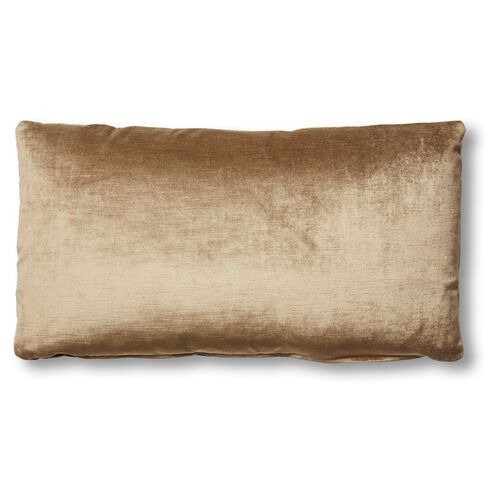 Ada Long Lumbar Pillow, Putty Velvet