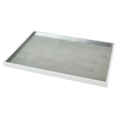 Small Silver Bottom Tray, White 1 Small Silver Bottom Tray, White