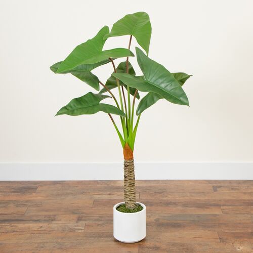 Faux Arrowhead Philodendron in White Decorative Planter 4 Faux Arrowhead Philodendron in White Decorative Planter