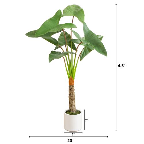 Faux Arrowhead Philodendron in White Decorative Planter 6 Faux Arrowhead Philodendron in White Decorative Planter