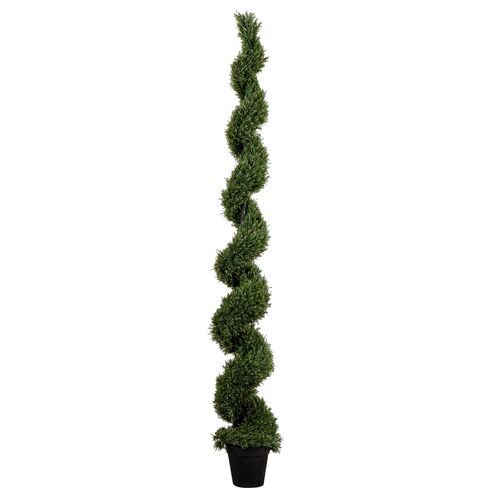 9ft. UV Resistant Artificial Rosemary Spiral Topiary Tree, Indoor/Outdoor 1 9ft. UV Resistant Artificial Rosemary Spiral Topiary Tree, Indoor/Outdoor