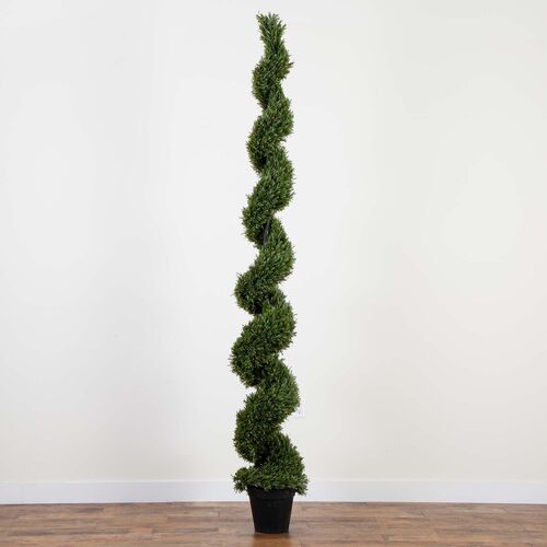 9ft. UV Resistant Artificial Rosemary Spiral Topiary Tree, Indoor/Outdoor 5 9ft. UV Resistant Artificial Rosemary Spiral Topiary Tree, Indoor/Outdoor